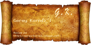 Gerey Kornél névjegykártya